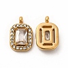 PVD Vacuum Plating 304 Stainless Steel Cubic Zirconia Pendants STAS-A076-03G-03-2