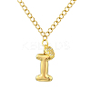304 Stainless Steel Clear Cubic Zirconia Heart & Letter Pendant Curb Chain Necklaces for Women NJEW-FS00012-27I-1