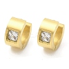 304 Stainless Steel Micro Pave Clear Cubic Zirconia Huggie Hoop Earrings EJEW-C096-55G-2