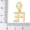 Rack Plating Brass Word FE European Dangle Charms KK-P287-08G-3