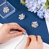 4Pcs 1-Hole Alloy Rhinestone Shank Buttons BUTT-GF0003-73-6
