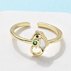 Brass Micro Pave Cubic Zirconia Cuff Rings for Women RJEW-C126-05G-2