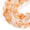 Natural Citrine(Heated) Beads Strands G-S345-6mm-18-4