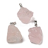 Raw Rough Natural Rose Quartz Pendants G-M405-02P-01-3