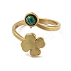 304 Stainless Steel with Synthetic Malachite Ring Ion Plating(IP) RJEW-Z031-01E-03-2