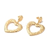 Textured Heart Ion Plating(IP) 304 Stainless Steel Stud Earrings for Women EJEW-L287-022G-1