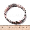 Natural Rhodonite Faceted Beaded Stretch Bracelets for Women BJEW-K251-08I-5