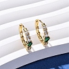 Brass Micro Pave Cubic Zirconia Teardrop Hoop Earrings EJEW-S280-05G-1