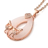 Brass & Glass Teardrop Fish Pendant Necklaces NJEW-M080-05-1