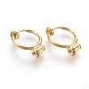 Eco-Friendly Brass Clip-on Hoop Earrings X-KK-L168-04G-2