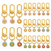 24Pcs 6 Colors Alloy Enamel Pendant Decorations HJEW-GO00009-1