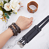 3Pcs 3 Colors Imitation Leather Cord Bracelet BJEW-FH0001-02-3