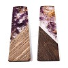 Opaque Resin & Walnut Wood Pendants RESI-T058-04E-2