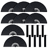 Plastic & Polyester Folding Fan AJEW-DR0002-43-1