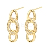 Brass Micro Pave Cubic Zirconia Stud Earrings for Women EJEW-K312-02G-4