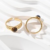 Round Natural Mixed Stone Finger Rings RJEW-C119-01G-3