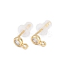 Brass Clear Cubic Zirconia Stud Earring Findings LS-EJEW-A155-03B-G-1