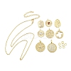 DIY Brass Micro Pave Clear Cubic Zirconia Pendant Necklaces Making Kits KK-S386-40G-1