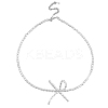 Resin Pearl Beaed Bowknot Pendant Necklaces for Women NJEW-K386-02A-P-2