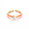 Brass Enamel Cuff Rings RJEW-T016-28D-NF-1