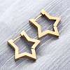 304 Stainless Steel Star Huggie Hoop Earrings STAS-H156-05G-3