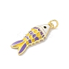 Sea Animals Brass Enamel Pendants KK-B155-02B-03G-3