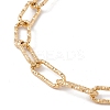 304 Stainless Steel Textured Paperclip Chains Necklace for Women NJEW-P263-02G-2