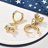 Brass Micro Pave Clear Cubic Zirconia Hoop Earrings EJEW-R016-06G-2