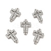 Brass Micro Pave Clear Cubic Zirconia Connector Charms KK-E068-VB329-1