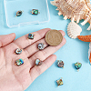 10Pcs 5 Styles Natural Abalone Shell/Paua Shell Connector Charms PALLOY-WH00011-4