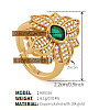Brass with Cubic Zirconia Cuff Open Rings for Women FS-WG973E1-08-1