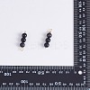 10Pcs Triple Natural Obsidian Round Beaded Connector Charms PALLOY-SW00003-11-8