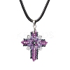 Transparent Electroplate Glass Pendant Necklaces NJEW-MZ00040-05-1