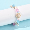 Synthetical Turquoise & Glass Beads Bracelets BJEW-FS00021-7