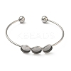 304 Stainless Steel Open Cuff Bangle Makings STAS-K320-01B-P-1