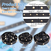 3 Styles Brass Round & Square & Imitation Pearl Stud Black PU Leather Trimmings DIY-AR0003-78-2