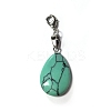 Synthetic Turquoise Pendant Decorations PALLOY-PH01401-10-1