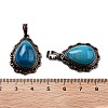Natural Banded Agate Teardrop Pendants G-K363-01R-10-3