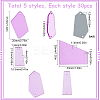 150Pcs 5 Styles Sew On Mirror Rhinestones MACR-SC0001-24-2