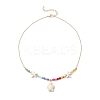 Beach Synthetic Turquoise Turtle Starfish Pendant Necklaces NJEW-JN05251-4
