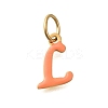 Ion Plating(IP) 304 Stainless Steel Enamel Alphabet Charms STAS-F308-02G-L-1
