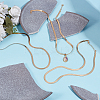 4Pcs Brass Flat Snake Chain Necklaces for Women NJEW-BBC0001-37-3
