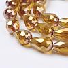 Electroplate Glass Beads Strands EGLA-D015-15x10mm-21-2
