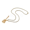 201 Stainless Steel Hollow Guitar Pendant Box Chain Necklaces NJEW-M086-03G-2