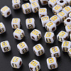 Opaque White Acrylic Beads MACR-Q242-010B-1