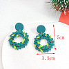 Christmas Polymer Clay & Brass Dangle Stud Earrings FS-WGF7104-06-1