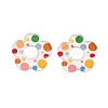 Flower Theme Printed Acrylic Pendants OACR-T028-06I-2