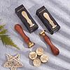 Brass Wax Seal Stamps with Wood Handle AJEW-WH0412-0357-5