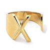 Real 18K Gold Plated 304 Stainless Steel Initial Letter Open Cuff Rings RJEW-L109-007G-X-2