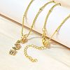 Brass Clear Cubic Zirconia Pendant Necklaces for Women NJEW-A039-02B-G-2